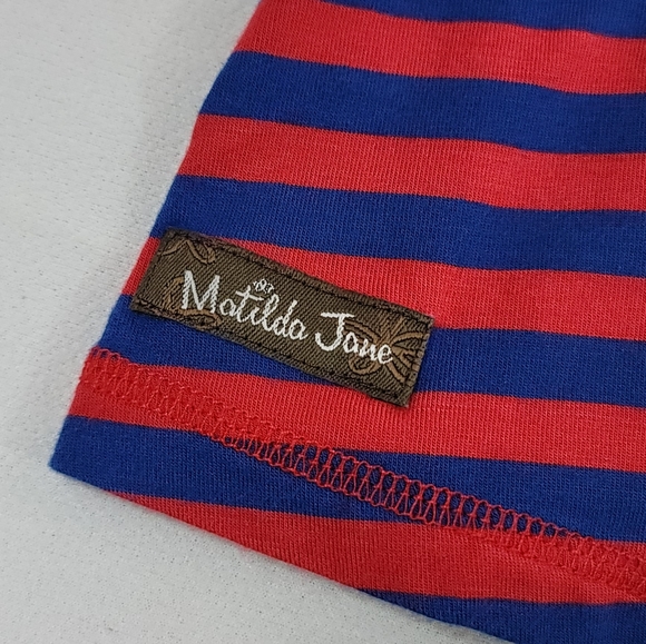 Matilda Jane Catch Some Zs Modal Blend PJ Stripe Shirt Top Sz L - Picture 2 of 12